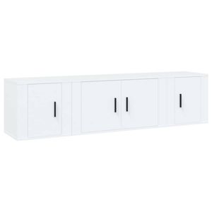 The Living Store Tv-meubelset - Klassiek - Wandgemonteerd - Wit - 80 x 34.5 x 40 cm - Inclusief handleiding