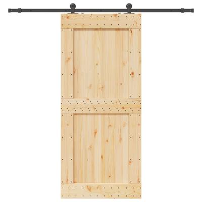 Schuifdeur met beslag 100x210 cm massief grenenhout