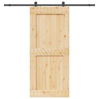 Schuifdeur met beslag 100x210 cm massief grenenhout