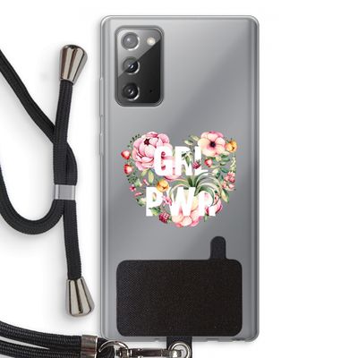 GRL PWR Flower: Samsung Galaxy Note 20 / Note 20 5G Transparant Hoesje met koord