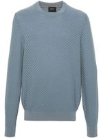 Brioni interwoven wool-cashmenre-blend jumper - Bleu