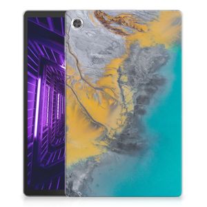 Lenovo Tab M10 Plus Tablet Back Cover Marble Blue Gold