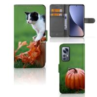 Xiaomi 12 | 12X | Telefoonhoesje | Met pasjeshouder | Kitten