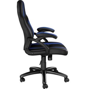 tectake® - Bureaustoel racingstoel gamestoel Benny - zwart/blauw - 403480