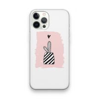 Zwart-wit cactus: iPhone 12 Pro Max Transparant Hoesje