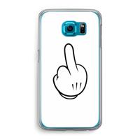 Middle finger white: Samsung Galaxy S6 Transparant Hoesje
