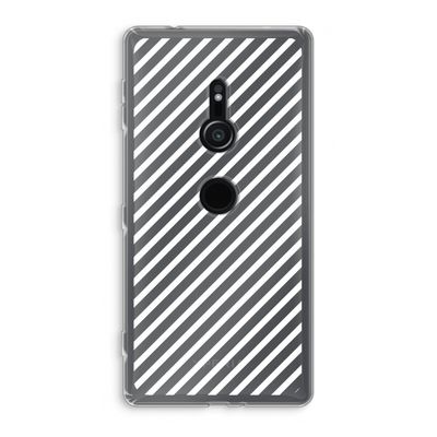 Strepen zwart-wit: Sony Xperia XZ2 Transparant Hoesje