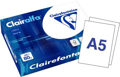 A5 papier 80 gram pak 500 vel Clairefontaine Clairalfa (A5 = 1/2 A4!)