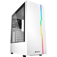 Sharkoon rgb slider midi tower behuizing (wit | 3x usb-a | rgb | tempered glass)