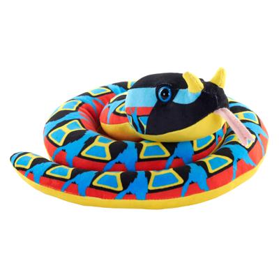 Pluche adder knuffel slang - meerkleurig - 91 cm - reptielen knuffeldieren