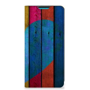 Samsung Galaxy A73 Book Wallet Case Wood Heart - Cadeau voor je Vriend