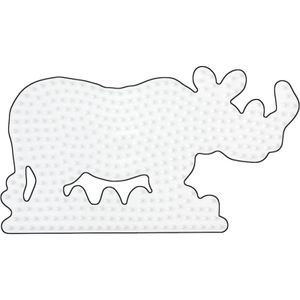 Strijkkralenbordje - Neushoorn