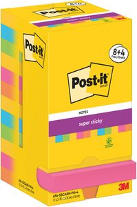 Post-It 7100259227 zelfklevend notitiepapier Vierkant Blauw, Groen, Oranje, Roze, Geel 90 vel Zelfplakkend