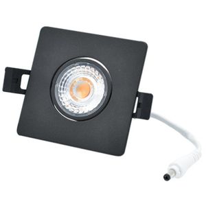 LED Camini Downlight vierkant kantelbaar 8W 36º 2.700K/DTW IP44 dimbaar Zwart
