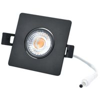 LED Camini Downlight vierkant kantelbaar 8W 36º 2.700K/DTW IP44 dimbaar Zwart
