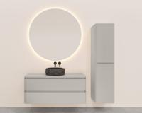 Onderkast Wiesbaden Novira 120x48 cm Afgeronde Hoeken Met 2 Laden 1 Uitsparing Mat Zand