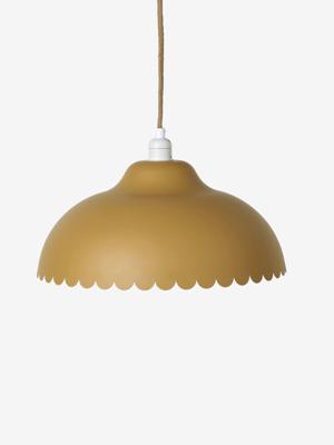 Metalen lampenkap voor hanglamp, geschulpte details kaneel