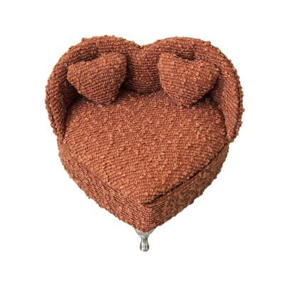 Doos-Juwelenkistje Versa Rood Polyester Metaal Spiegel Hout MDF 16 X 13,5 X 16 CM Sofa