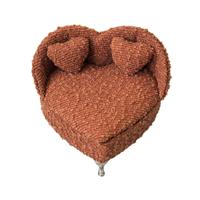 Doos-Juwelenkistje Versa Rood Polyester Metaal Spiegel Hout MDF 16 X 13,5 X 16 CM Sofa