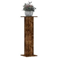 Plantenstandaards 2 st 30x30x95 cm bewerkt hout gerookt eiken