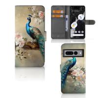 Telefoonhoesje | Met pasjeshouder | voor Google Pixel 7 Pro Vintage Pauwen