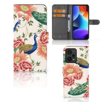 Telefoonhoesje met Pasjes voor Xiaomi Redmi Note 12 Pro Plus Pink Peacock