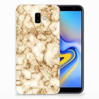 Samsung Galaxy J6 Plus (2018) TPU Siliconen Hoesje Marmer Goud - thumbnail