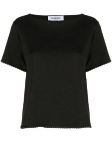 Thom Browne t-shirt à bords tressés - Noir