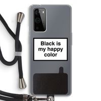 Black is my happy color: OnePlus 9 Pro Transparant Hoesje met koord