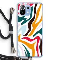 Colored Zebra: Xiaomi Mi 11 Lite Transparant Hoesje met koord