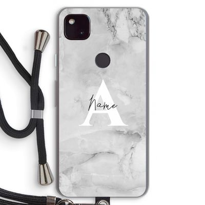 Ivory Marble: Pixel 4a 5G Transparant Hoesje met koord