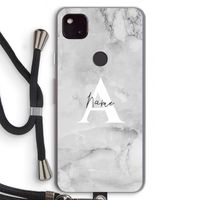 Ivory Marble: Pixel 4a 5G Transparant Hoesje met koord