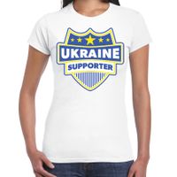 Oekraine / Ukraine schild supporter t-shirt wit voor dames - thumbnail