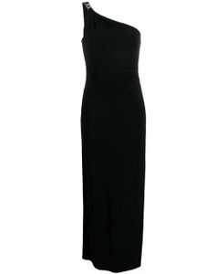 Lauren Ralph Lauren one-shoulder midi dress - Noir