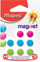 Maped magneten, 10 mm, geassorteerde kleuren, blister van 8 stuks