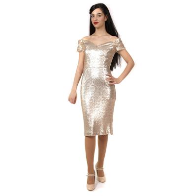 Fatale Sequin Pencil Dress Pale Gold-42 (NL)/ 16 (UK) | 45% korting Fatale Sequin Pencil Dress Pale Gold-42 (NL)/ 16 (UK) | 45% korting