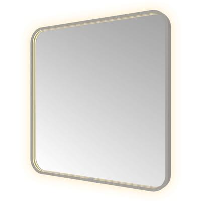 Spiegel Hotbath &MORE 80x60 cm LED-Verlichting Spiegelverwarming Vierkant Geborsteld Gunmetal