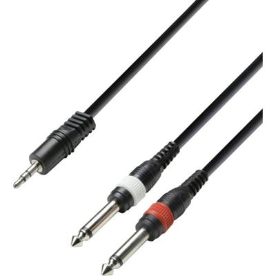 Audiokabel 3,5 mm jackplug/2 x 6,3 mm jackplug