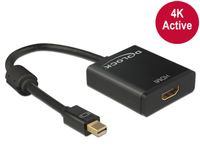Delock 62611 DisplayPort-kabel Mini-displayport / HDMI Adapterkabel Mini DisplayPort-stekker, HDMI-A-bus 0.20 m Zwart Vergulde steekcontacten - thumbnail