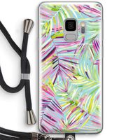 Tropical Palms Blue: Samsung Galaxy S9 Transparant Hoesje met koord