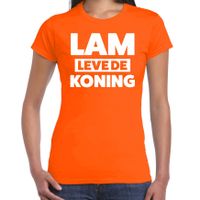 Lam leve de koning t-shirt oranje voor dames - Koningsdag shirts 2XL  - - thumbnail