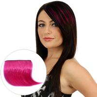 Kleur verloop onzichtbare naadloze haarverlenging pruik stuk recht haar stuk kleur pony haar stuk (magenta)
