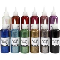 Creativ Company Glitterlijm, diverse kleuren, 12x118 ml/ 1 doos