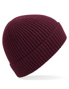 Beechfield CB380 Engineered Knit Ribbed Beanie - Burgundy - One Size