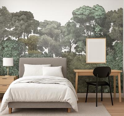 Elegant regenwoudmotief fotobehang tienerkamer