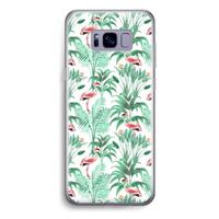 Flamingo bladeren: Samsung Galaxy S8 Plus Transparant Hoesje - thumbnail