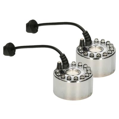 Mistmaker rook machine - 2x - 12 lampjes - 4,5 x 3 cm - met water - Halloween feestdecoratie