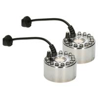 Mistmaker rook machine - 2x - 12 lampjes - 4,5 x 3 cm - met water - Halloween feestdecoratie