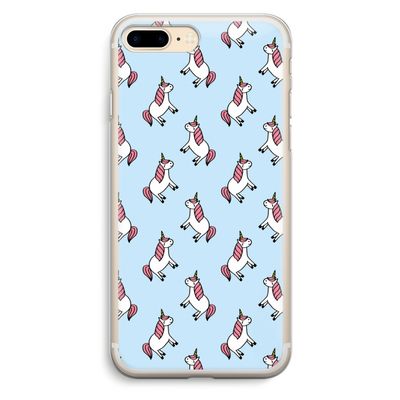 Eenhoorns overal: iPhone 7 Plus Transparant Hoesje