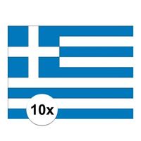 10x stuks Stickertjes van vlag van Griekenland   -